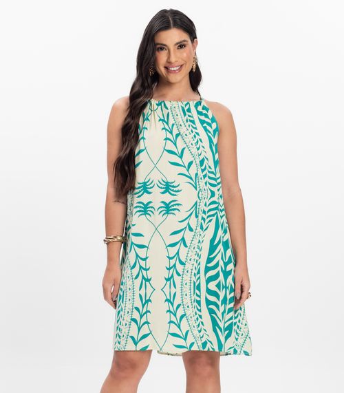 Vestido Curto Feminino Em Viscolinho Select Verde