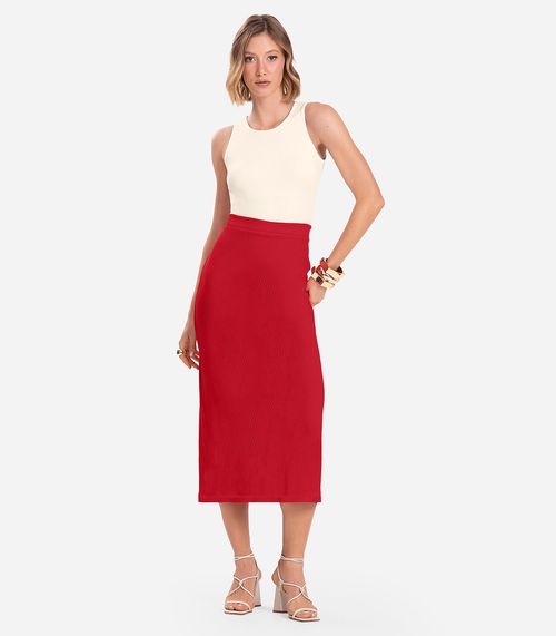 Saia Midi De Ribana Feminina Endless Vermelho