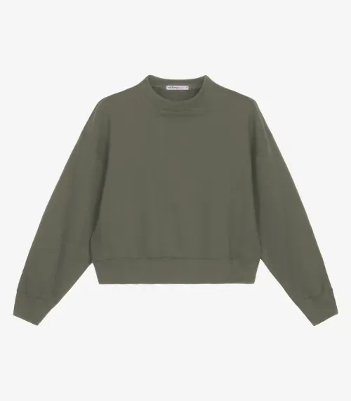 Cropped Manga Longa Moletom Feminino Endless Verde