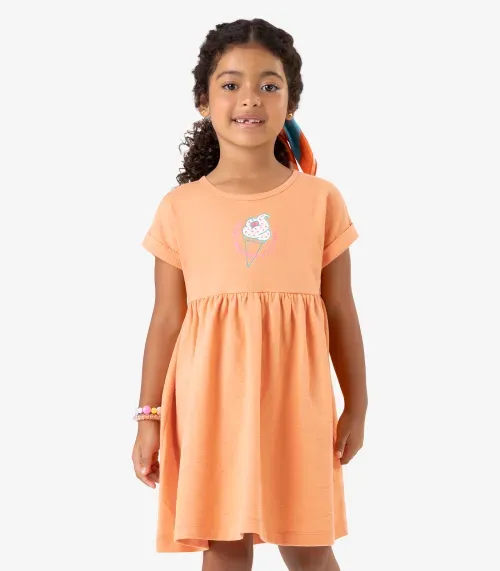 Vestido Malhão Fruit Rovi Kids Laranja