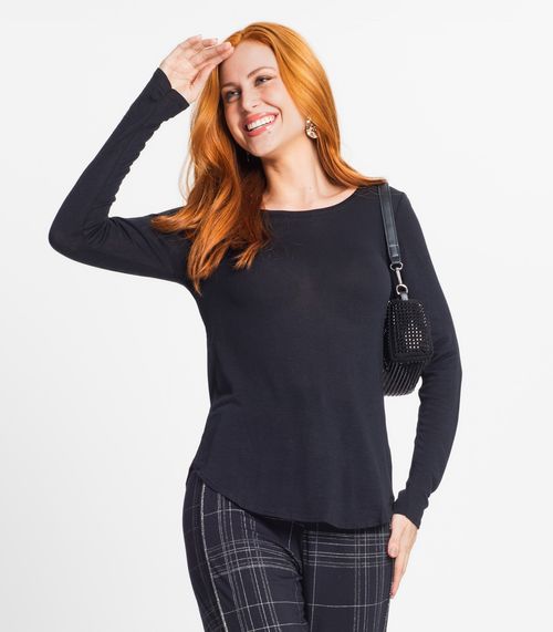 Blusa Feminina Manga Longa Rovitex Preto