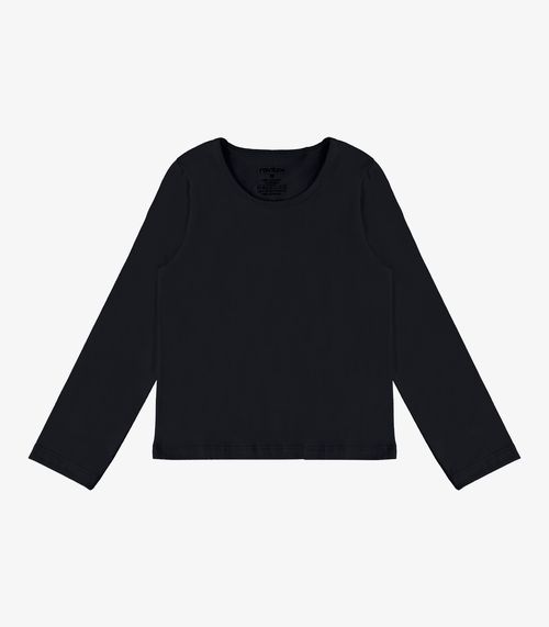 Blusa Manga Longa Infantil Feminina Rovitex Kids Preto