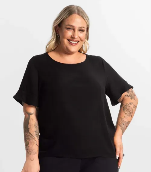Blusa Plus Size Feminina Secret Glam Preto