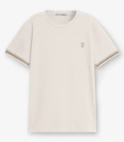Camiseta Menino em Cotton Leve Trick Nick Bege