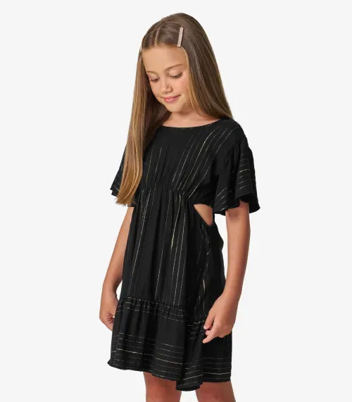 Vestido Infantil em Viscose Lurex Trick Nick Preto