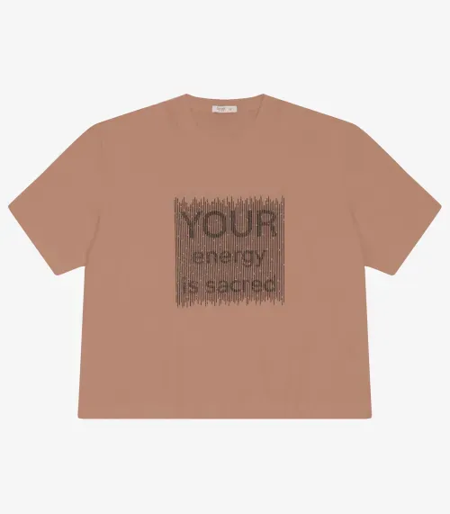 Camiseta Manga Curta Plus Size Secret Glam Marrom