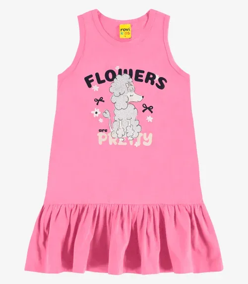 Vestido em Meia Malha Rovi Kids Rosa