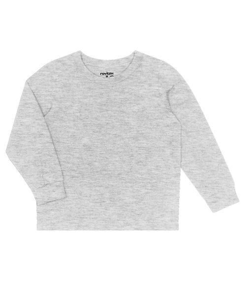 Camiseta Manga Longa Básica Rovitex Kids Cinza