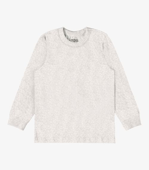 Camiseta Manga Longa Básica Rovitex Kids Cinza