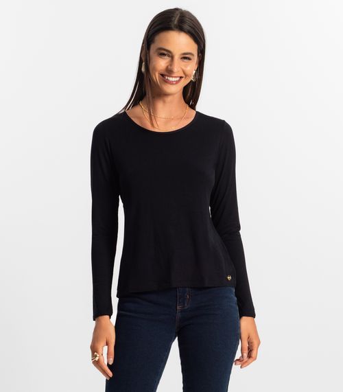 Blusa Feminina Manga Longa Rovitex Preto