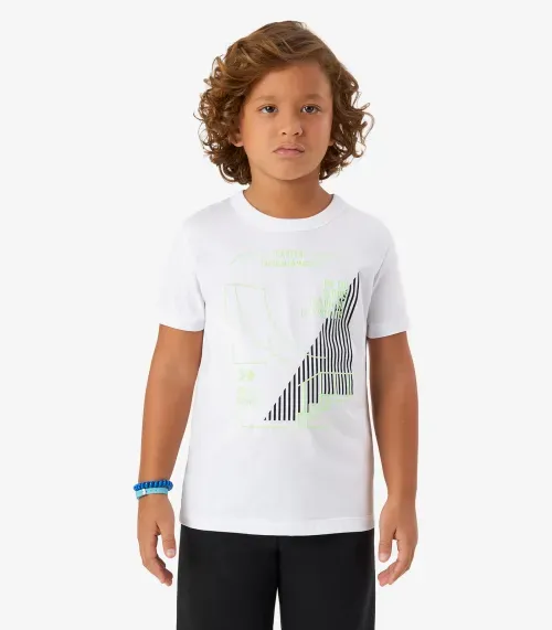 Camiseta Infantil Masculina Meia Malha Rovi Kids Branco
