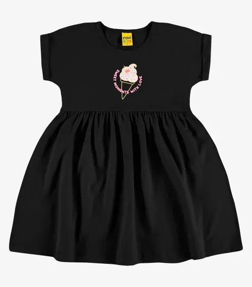 Vestido Malhão Fruit Rovi Kids Preto