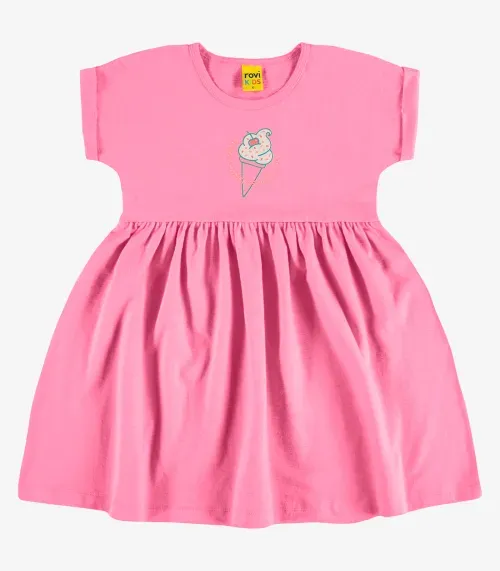 Vestido Malhão Fruit Rovi Kids Rosa