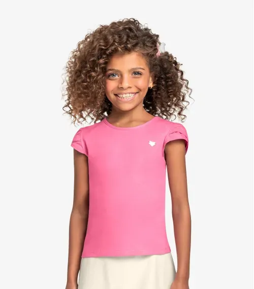 Blusa Infantil Feminina Cotton Leve Trick Nick Rosa