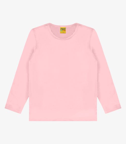 Camiseta manga longa malha térmica Rovi Kids Rosa