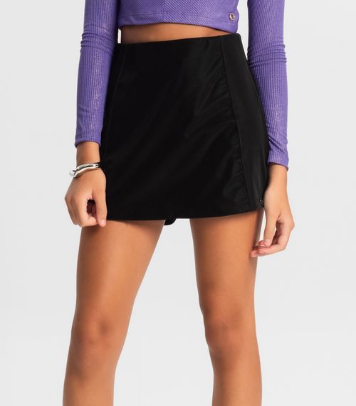 Shorts Saia Juvenil Em Material Sintético Minty Preto