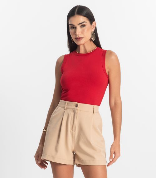 Regata Básica Feminina em Cotton Leve Rovitex Vermelho