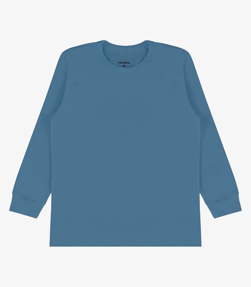 Camiseta Manga Longa Básica Rovitex Kids Azul