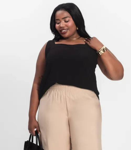 Regata Feminina Plus Size Secret Glam Preto