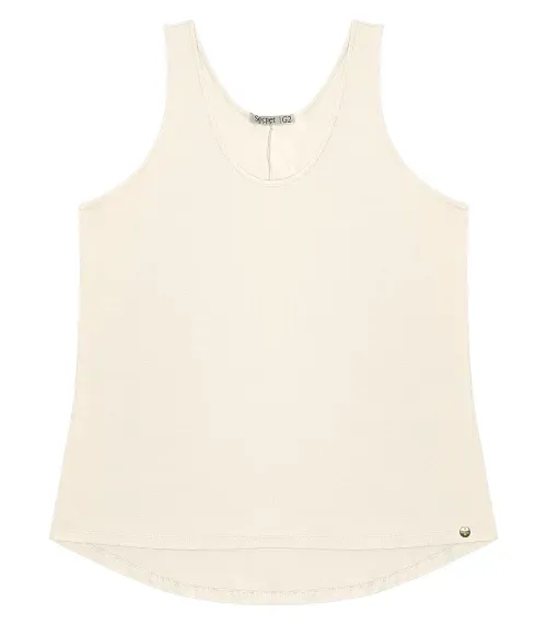 Regata Feminina Plus Size Secret Glam Bege