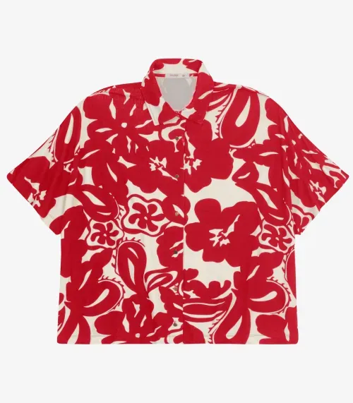 Camisa Manga Curta Plus Size Secret Glam Vermelho