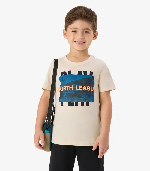 Camiseta Meia Malha Infantil Rovi Kids Bege