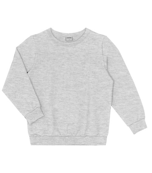 Blusão Infantil Moletom Básico Rovitex Kids Cinza