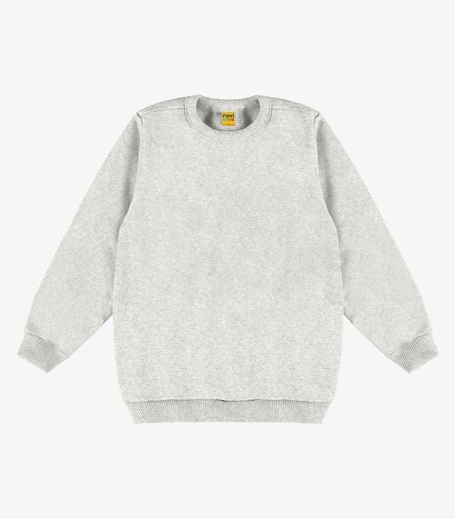 Blusão Infantil Moletom Básico Rovitex Kids Cinza