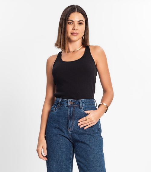 Regata Feminina Em Ribana Rovitex Preto