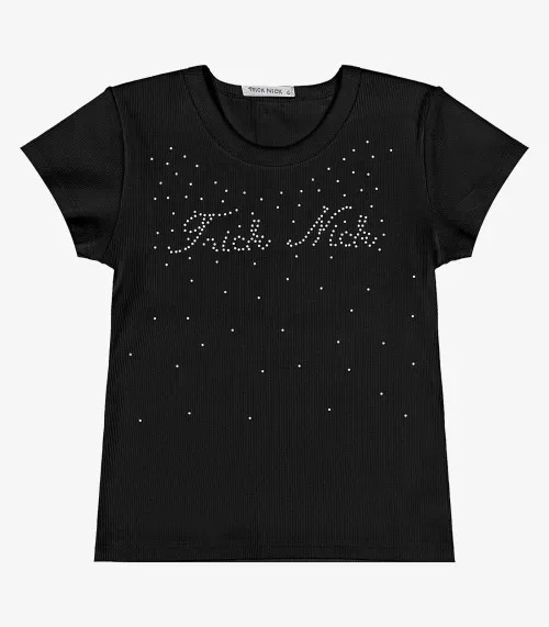 Blusa Infantil Em Ribana Trick Nick Preto
