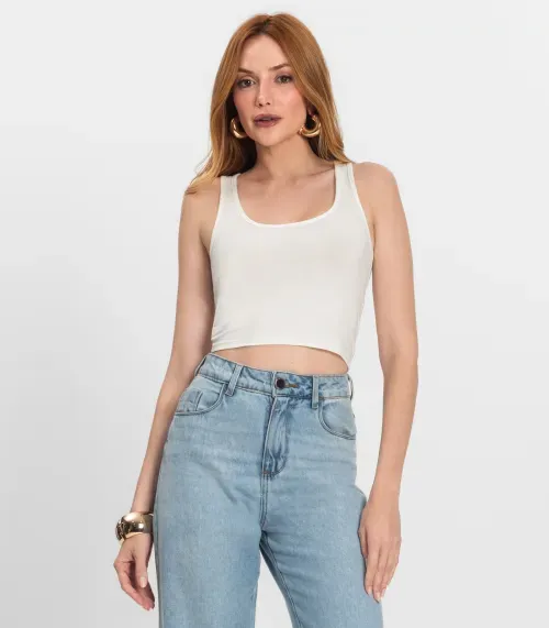 Regata De Cotton Leve Feminino Endless Bege