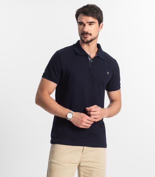 Polo Masculina Básica Diametro Azul