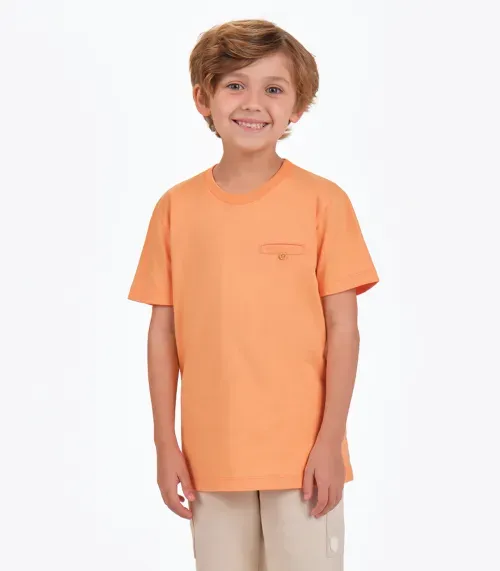 Camiseta Menino em Meia Malha Trick Nick Laranja