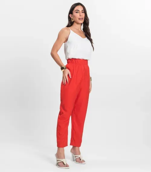 Calça Feminina Em Alfaiataria Endless Laranja