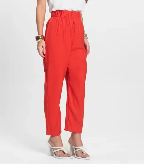 Calça Feminina Em Alfaiataria Endless Laranja