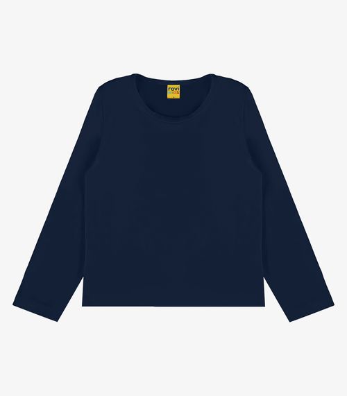 Blusa Manga Longa Infantil Feminina Rovitex Kids Azul