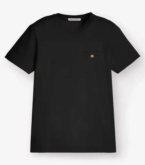 Camiseta Menino em Meia Malha Trick Nick Preto