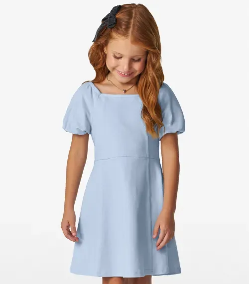 Vestido Infantil em Moletinho Denim Trick Nick Azul
