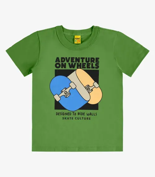 Camiseta Infantil em Meia Malha Rovi Kids Verde