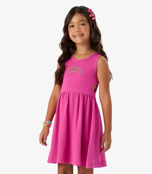 Vestido em Ribana 2x1 Rovi Kids Rosa