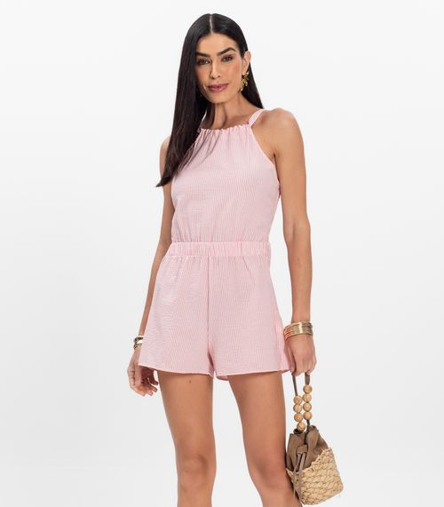 Macaquinho Curto Feminino De Alcinha Aishty Rosa