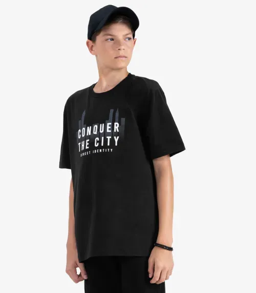 Camiseta Juvenil Masculina em Meia Malha Minty Preto