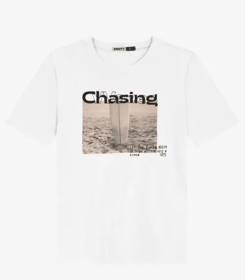 Camiseta Juvenil Masculina em Meia Malha Minty Branco