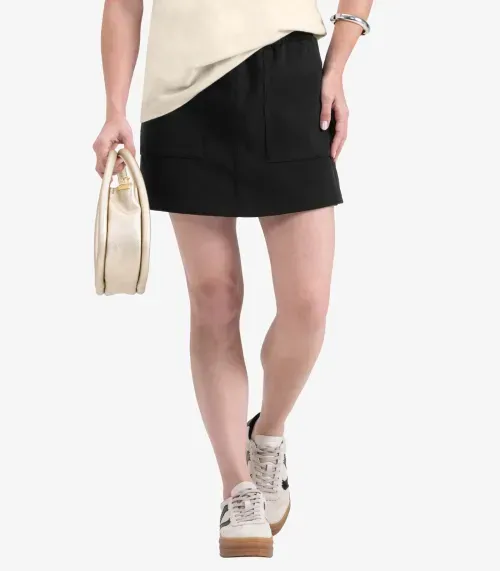 Shorts Saia Juvenil em Moletinho Basic Minty Preto