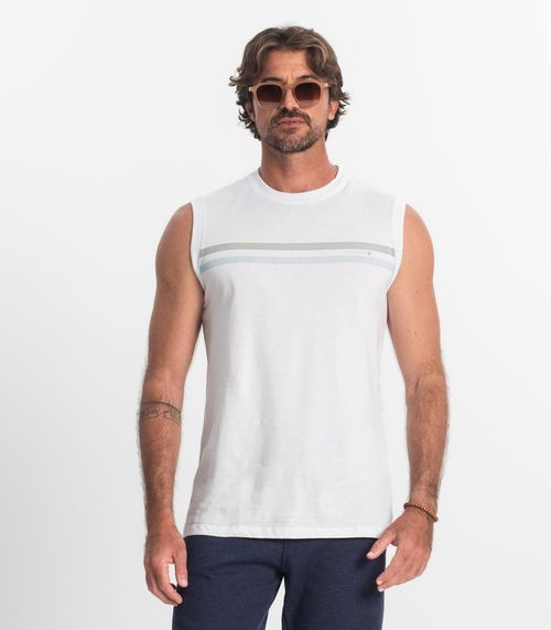 Regata Masculina Meia Malha Diametro Branco