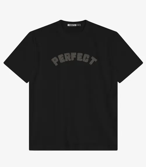 T- Shirt Juvenil em Meia Malha Minty Preto