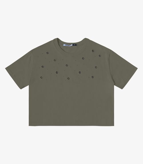 T- Shirt Meia Malha Feminina Minty Verde