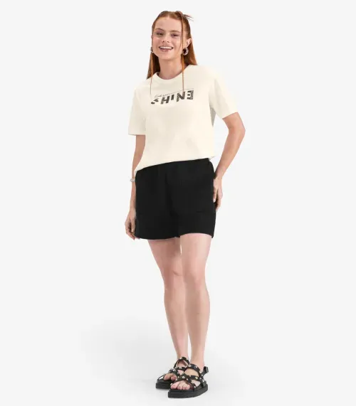 Camiseta Juvenil Feminina Manga Curta Minty Bege