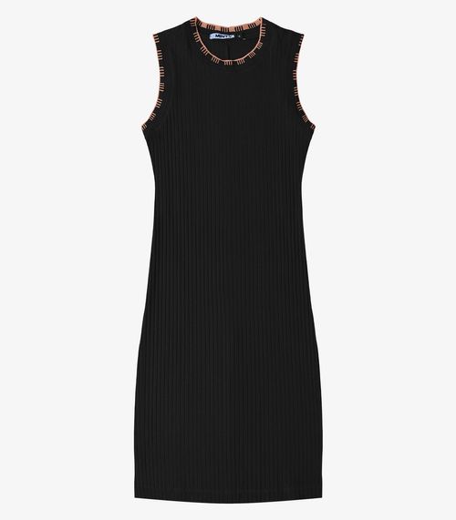 Vestido Ribana Canelada Minty Preto