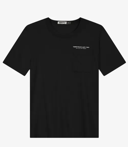 Camiseta Juvenil Masculino em Malhão Fruit Minty Preto